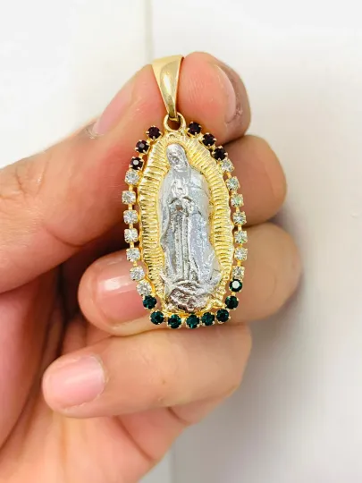 14K Gold Filled Virgen de Guadalupe Pendant 35x20mm for Womens Mens / Everyday Pendant / Gold Pendant / 8 Layers of Gold Pendant / Dijes Oro