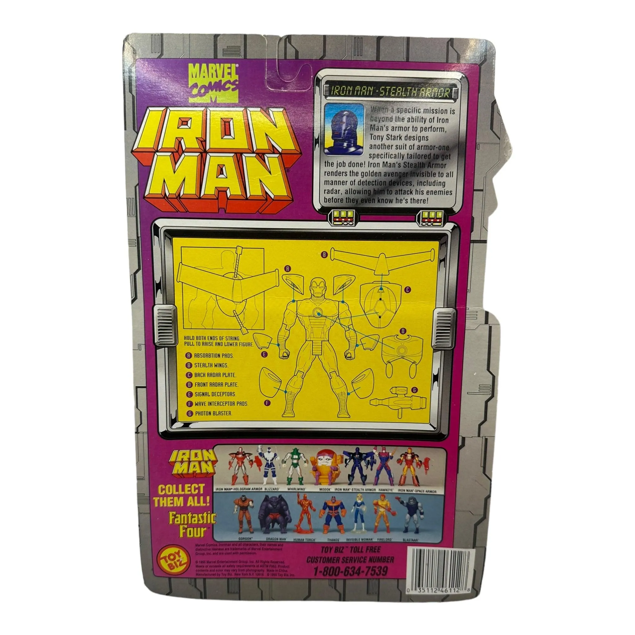 1995 TOYBIZ IRON MAN SERIES 2 STEALTH ARMOUR AF