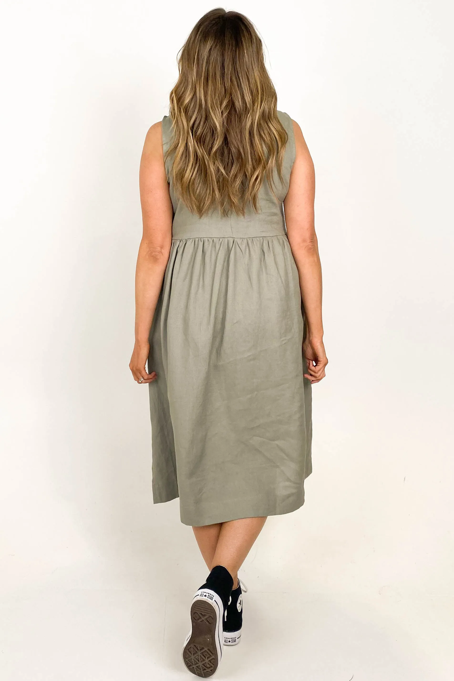 AS Colour Linen Dress Eucalyptus