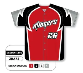 Athletic Knit Custom Sublimated Full Button Softball Jersey Design 1106