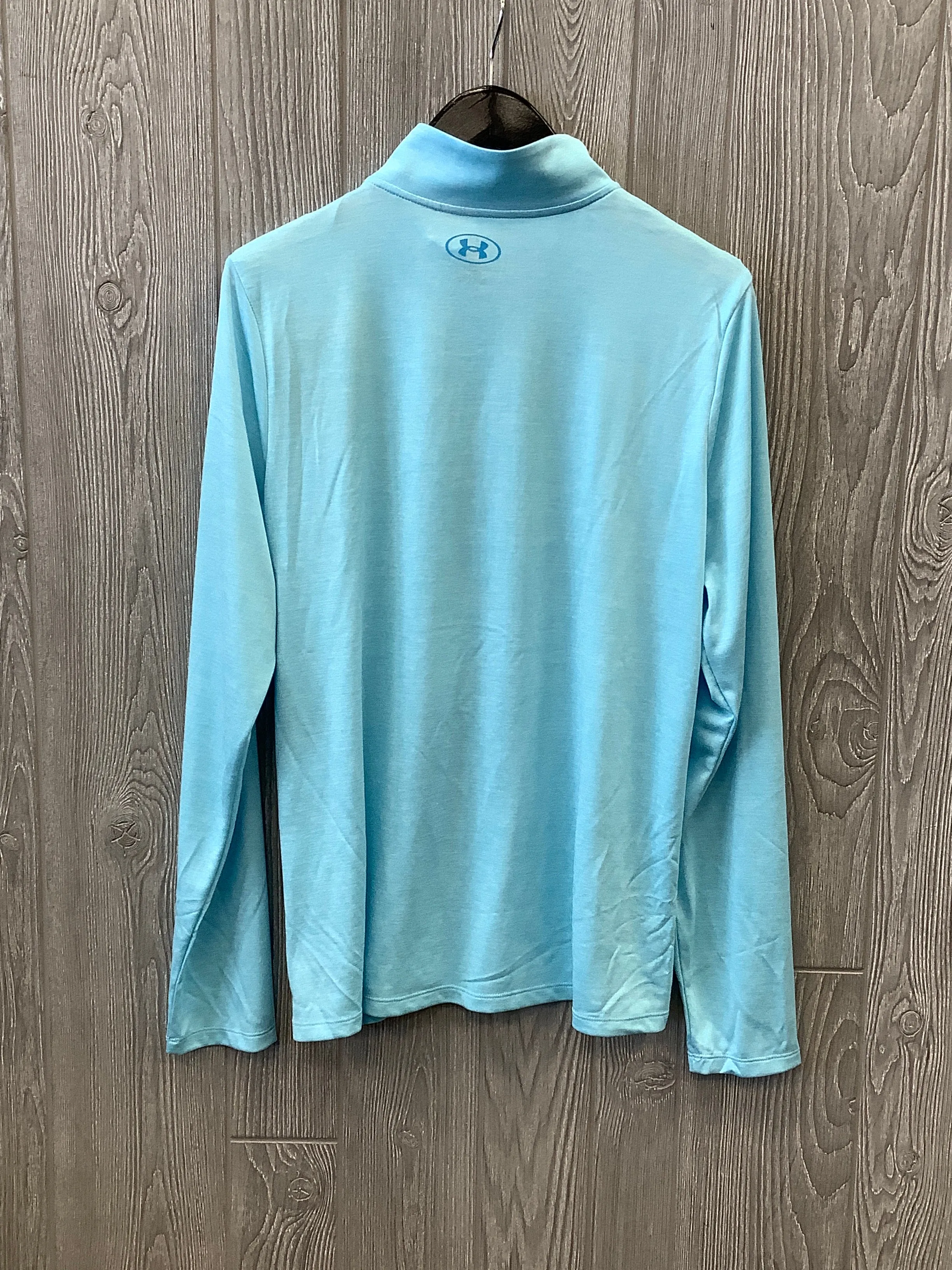 Athletic Top Long Sleeve Collar By Under Armour In Blue, Size: L