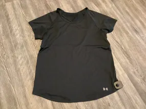 Athletic Top Short Sleeve By Under Armour In Black, Size: M