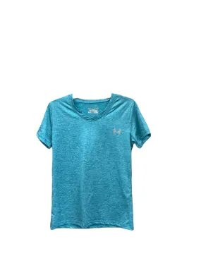 Athletic Top Short Sleeve By Under Armour In Teal, Size: L