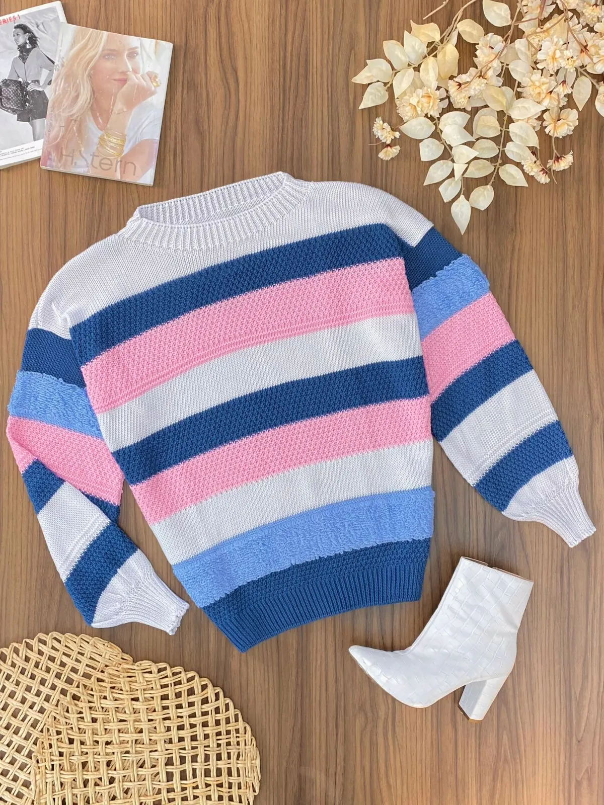 Blusa Manga Longa Tricolor 620261  (8/B)