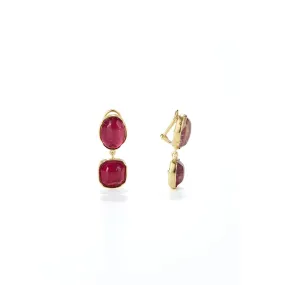 Boucles d’oreilles Clip Double Cabochons