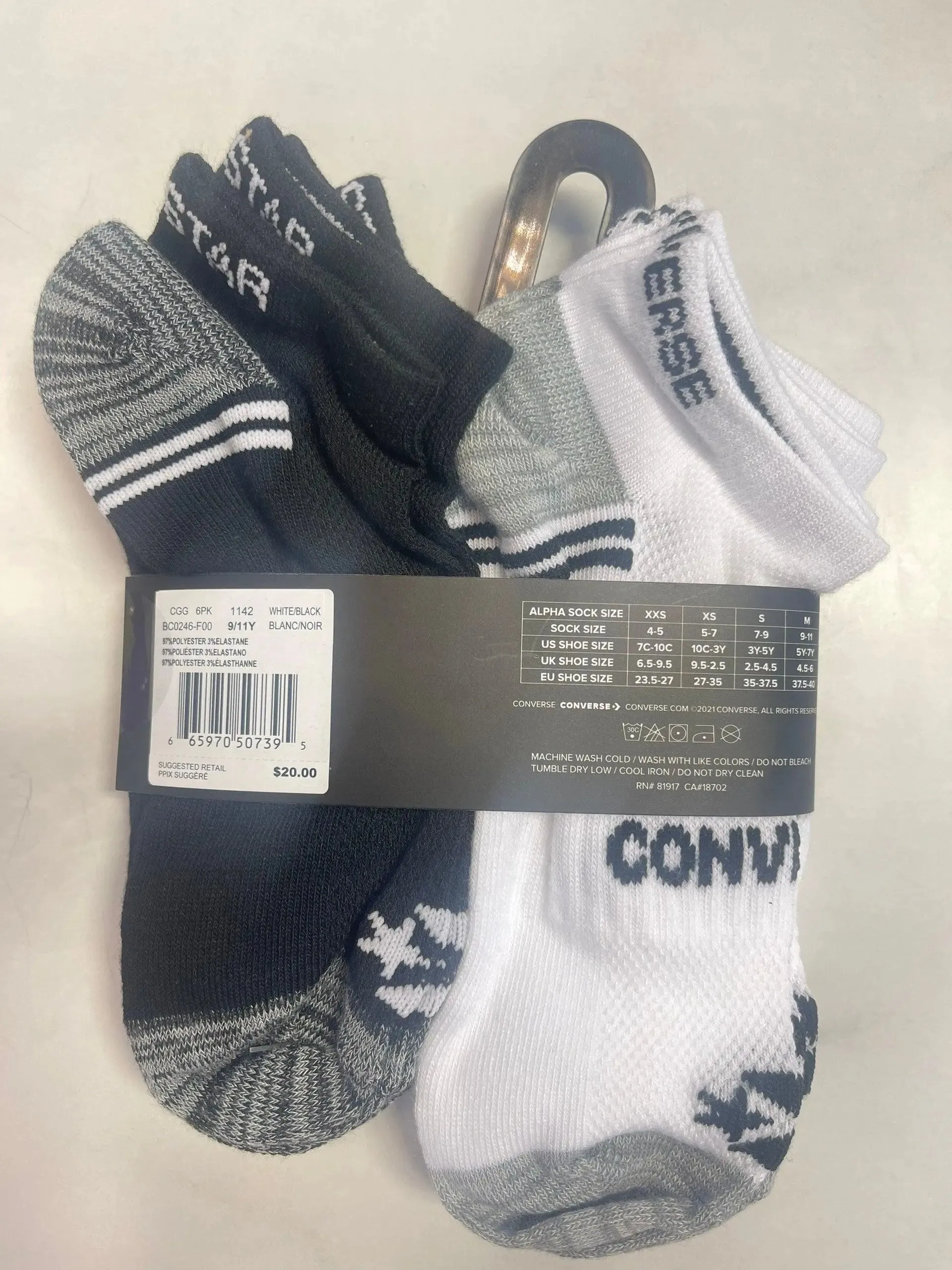 Boys' 6 Pack Low Quarter Socks | Converse