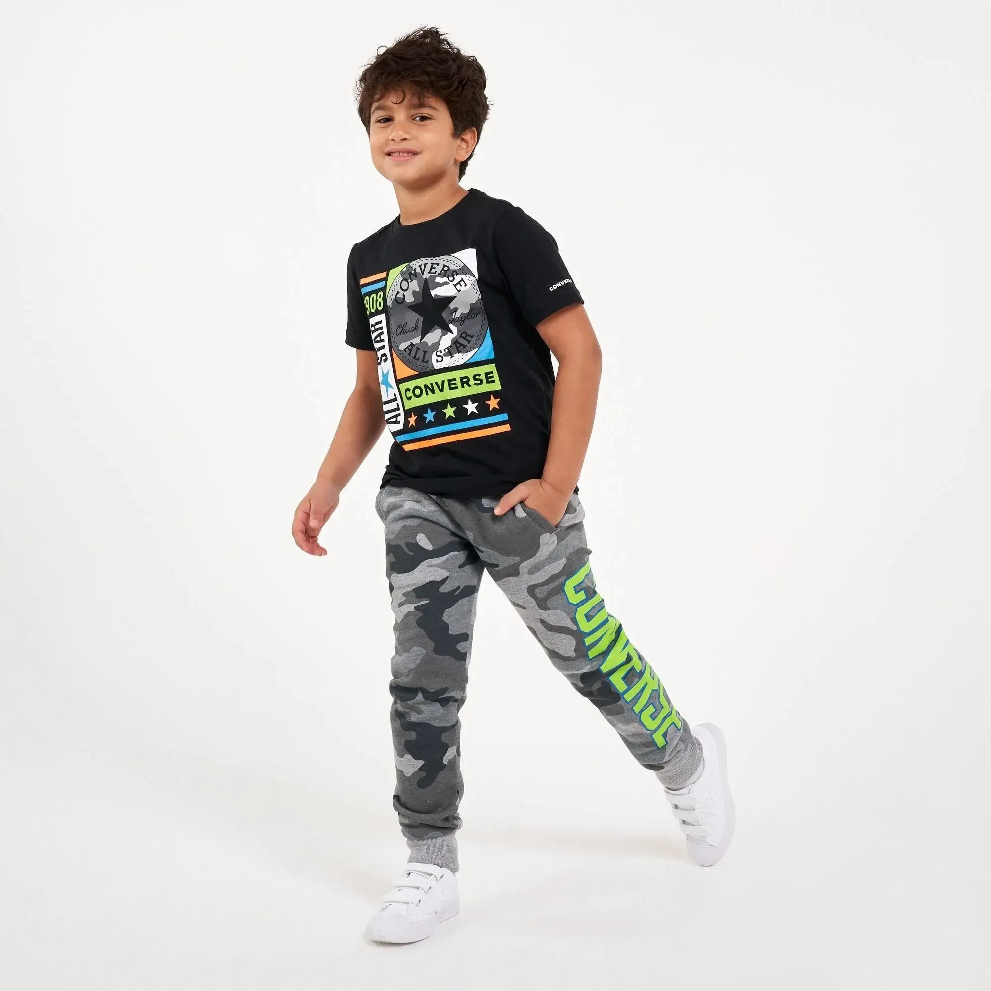 Boys Camo Mixed Box Graphic T-Shirt | Converse