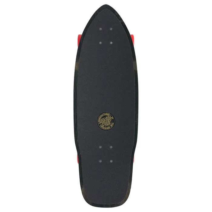 CARVER SANTA CRUZ FLAMED NOT A DOT CUT BACK SURF SKATE 9.75 X 29.95