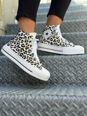 Converse Chuck Taylor Lift Leopard Love High White