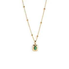 EMERALD GOLDEN CHARM NECKLACE