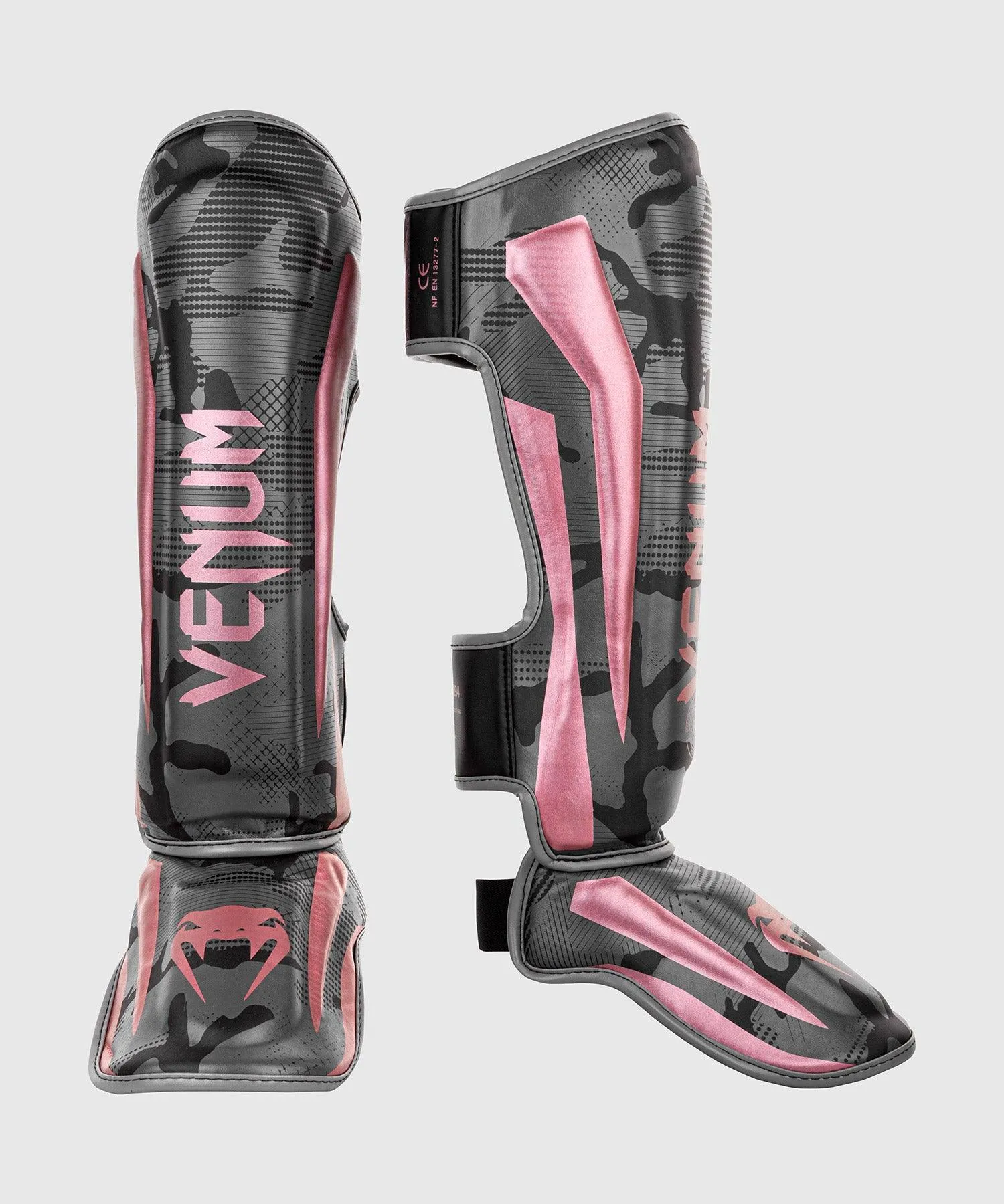 Espinilleras Venum Elite - Negro/Oro rosa