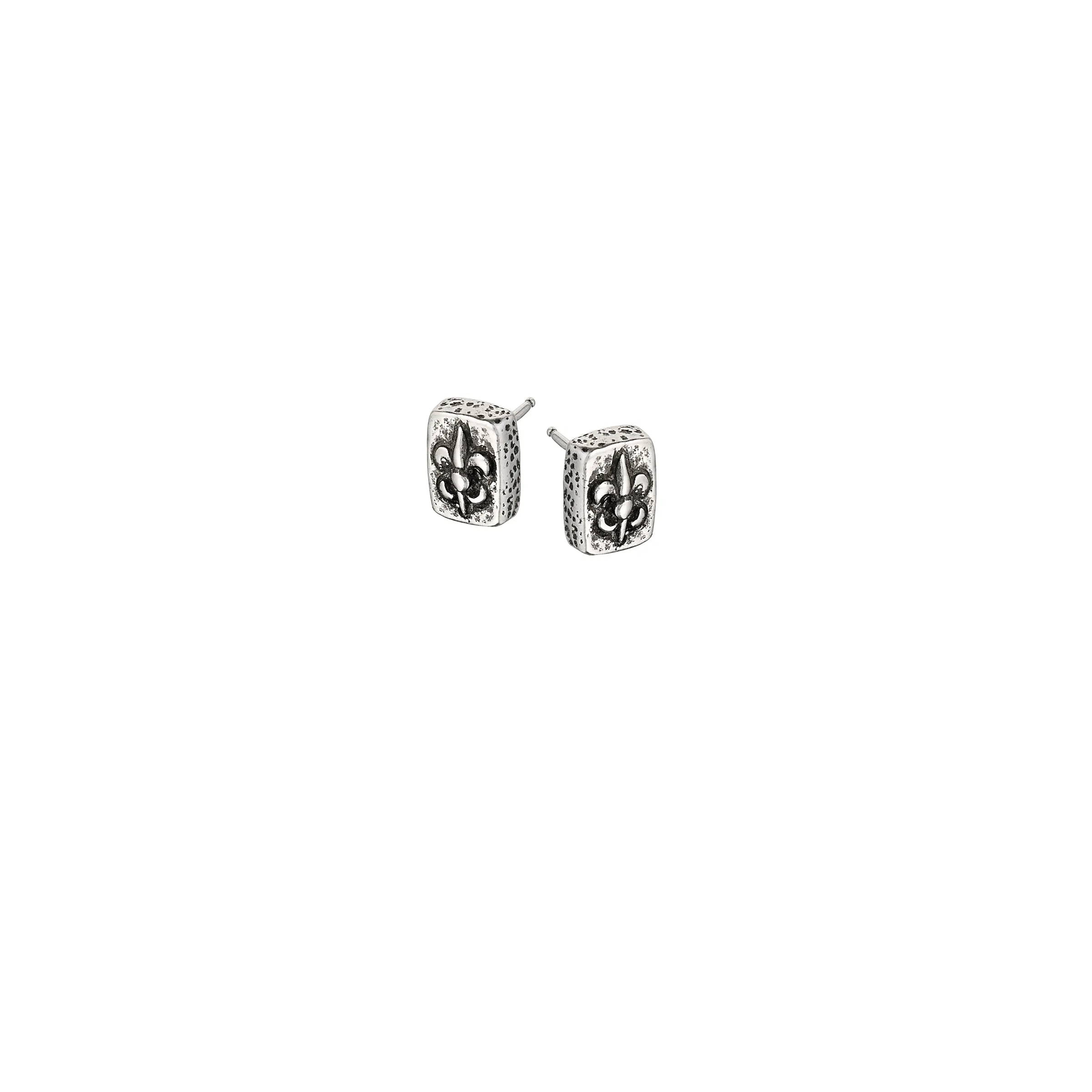 Fleur de Lis Brick Mini Post Earrings