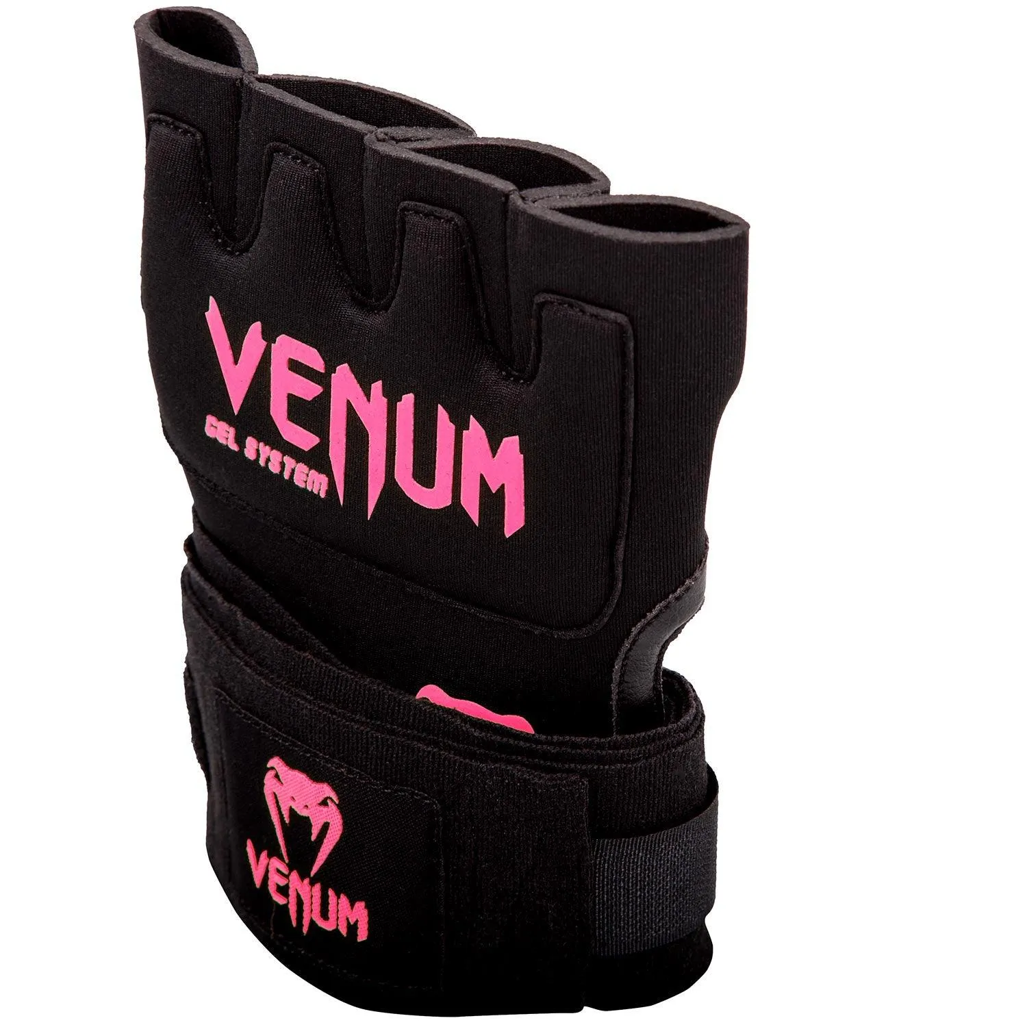 Guante venda Venum Kontact Gel - Negro/Rosa Fluo