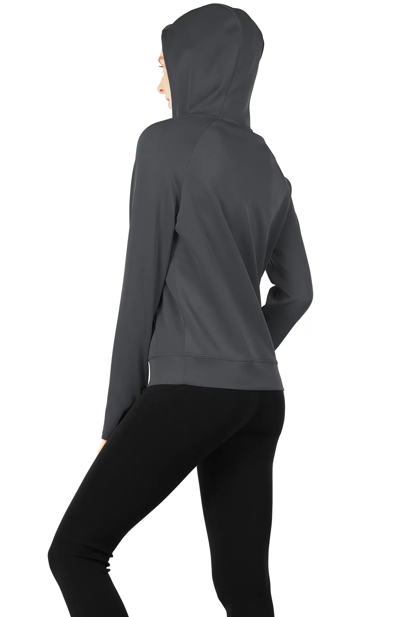 icyzone Workout Hoodie for Women - Athletic Running Pullover Long Sleeve Shirts with Pocket and Thumb Holes