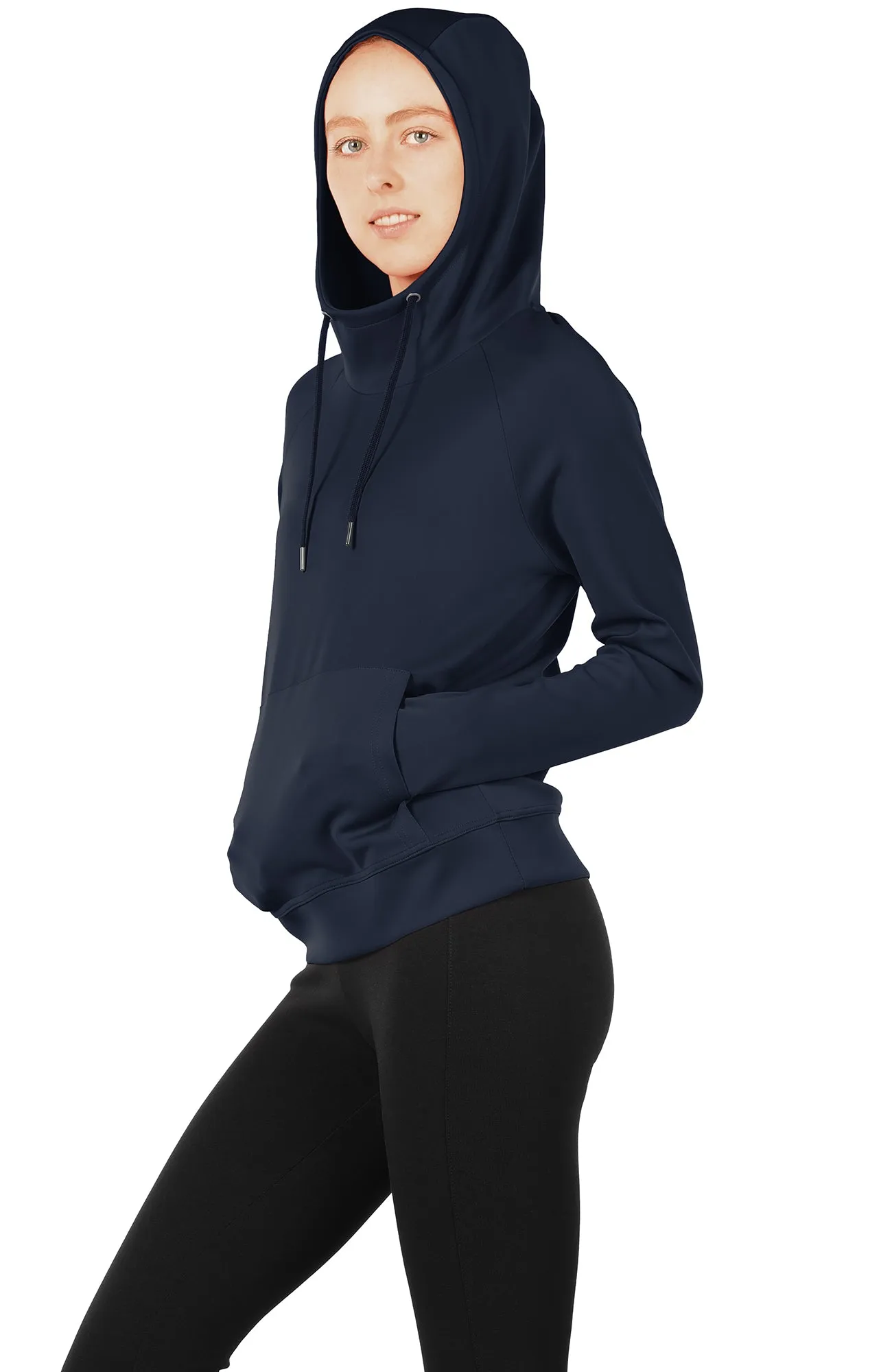 icyzone Workout Hoodie for Women - Athletic Running Pullover Long Sleeve Shirts with Pocket and Thumb Holes