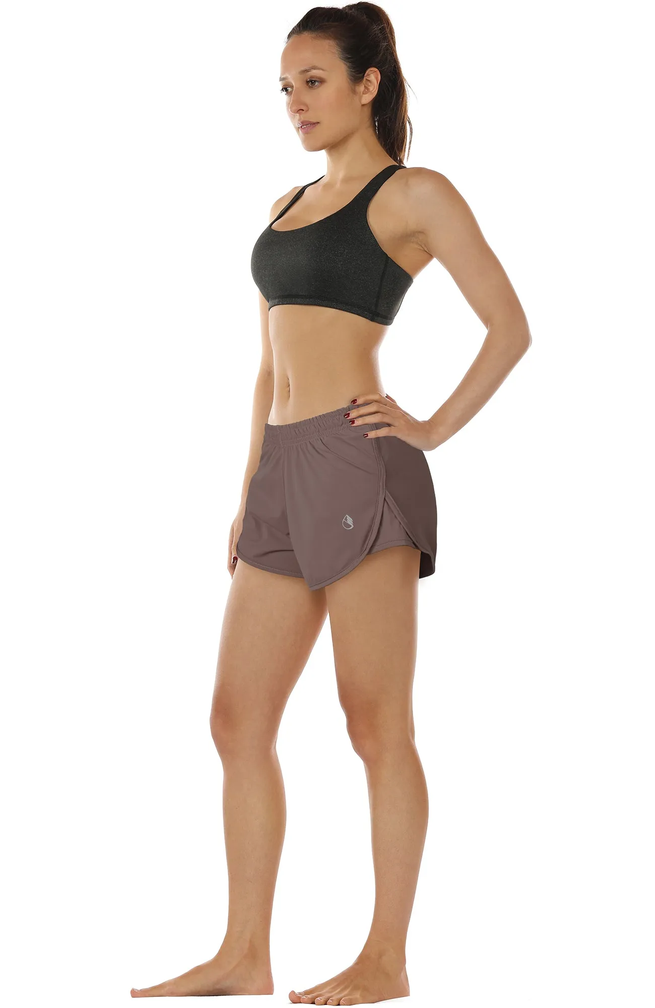 icyzone Workout Shorts Built-in Brief - Women's Gym Exercise Athletic Running Yoga Shorts