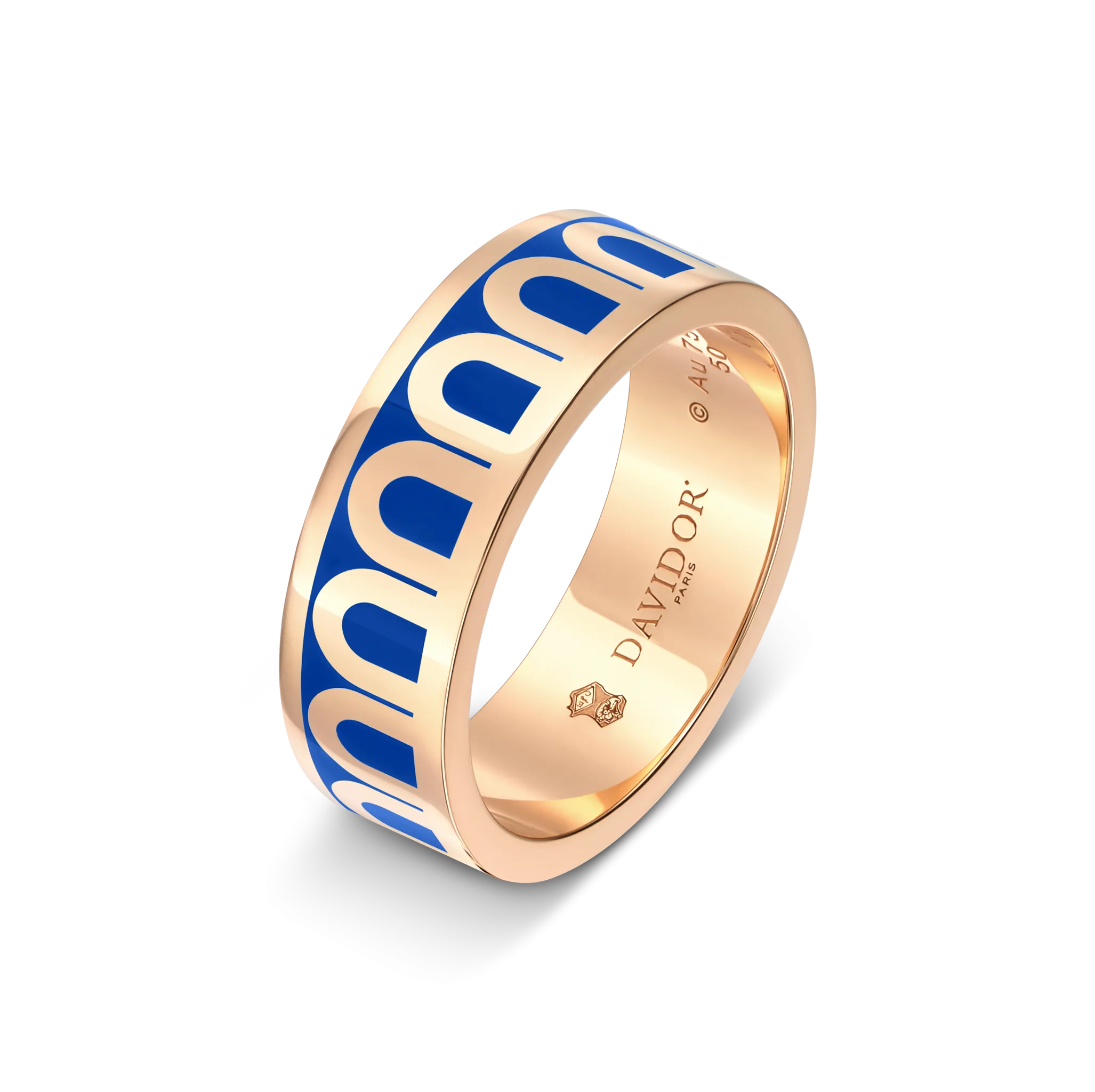 L'Arc de DAVIDOR Ring MM, 18k Rose Gold with Riviera Lacquered Ceramic