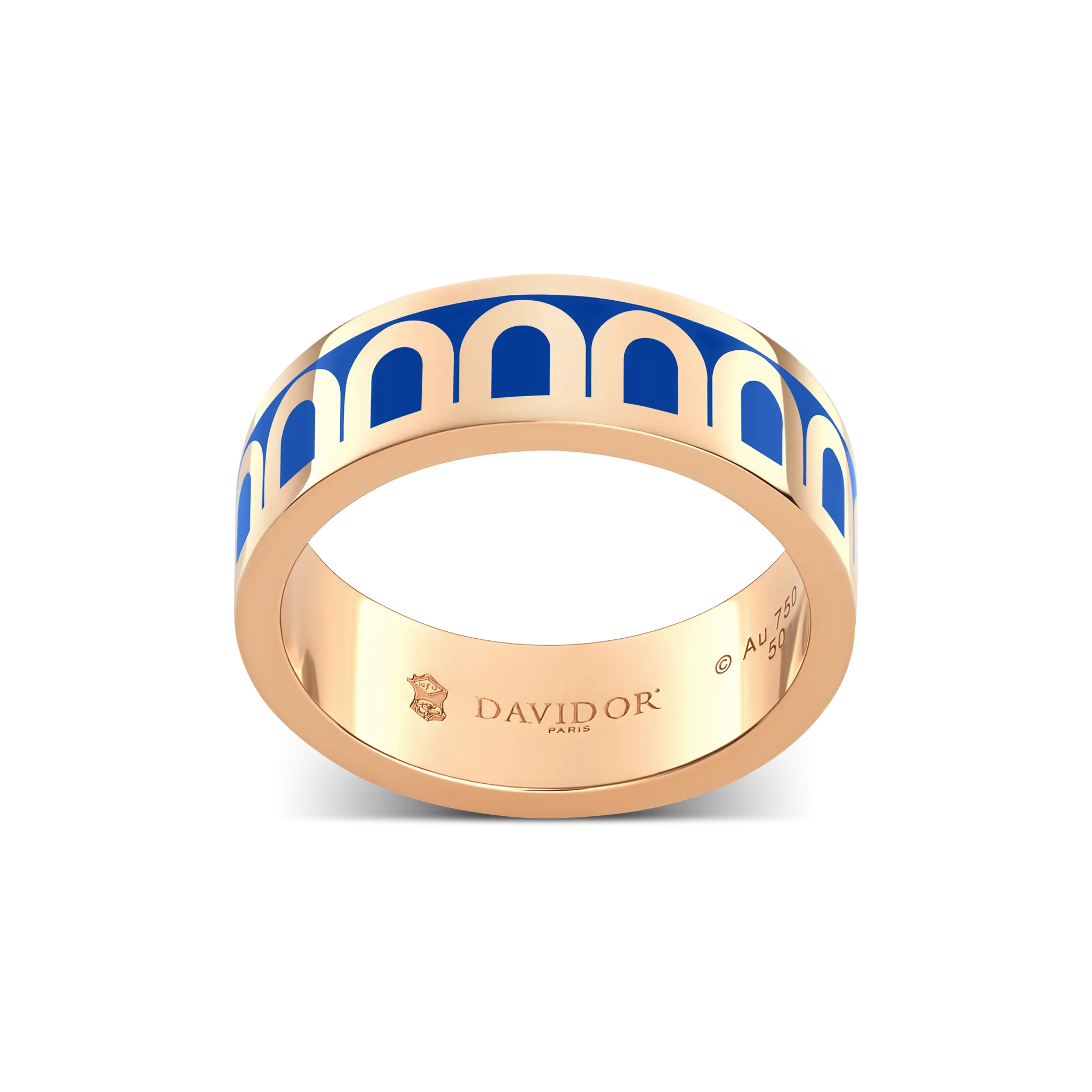 L'Arc de DAVIDOR Ring MM, 18k Rose Gold with Riviera Lacquered Ceramic