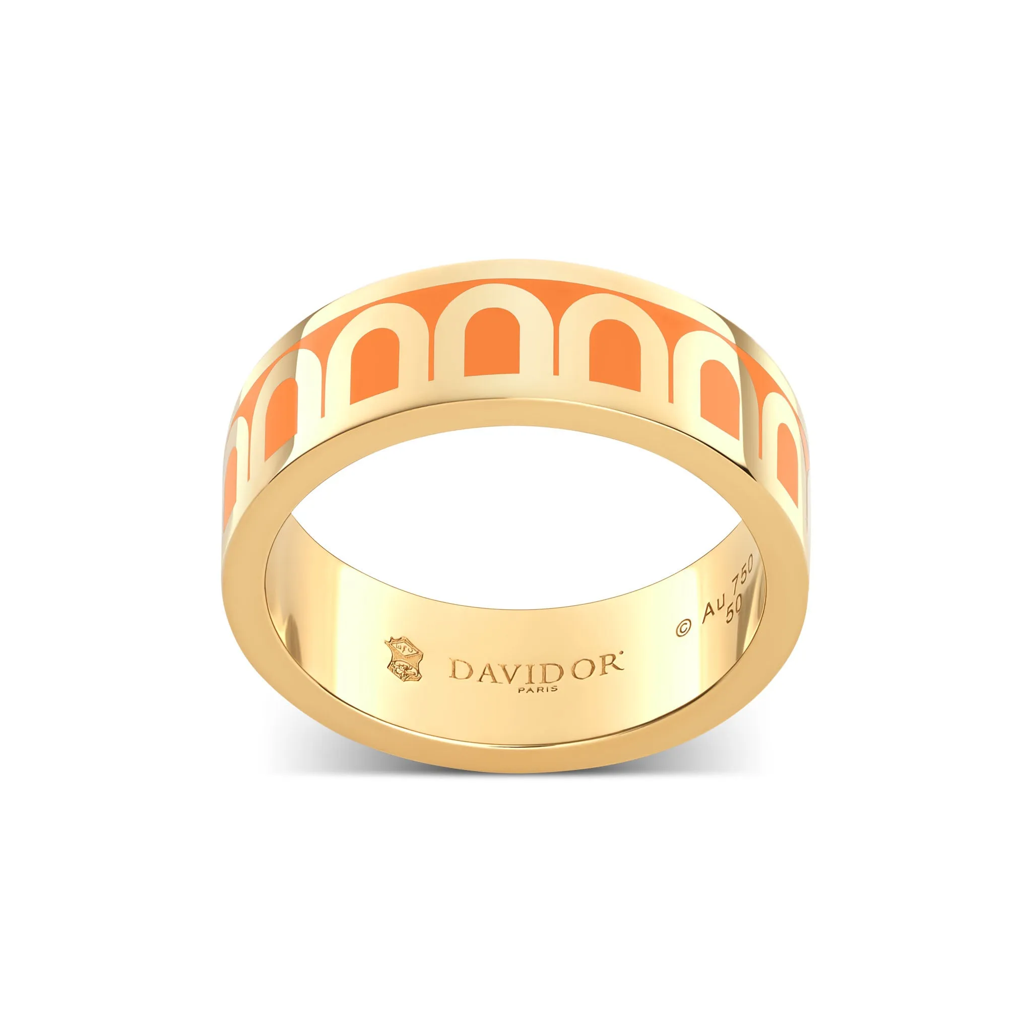 L'Arc de DAVIDOR Ring MM, 18k Yellow Gold with Zeste Lacquered Ceramic