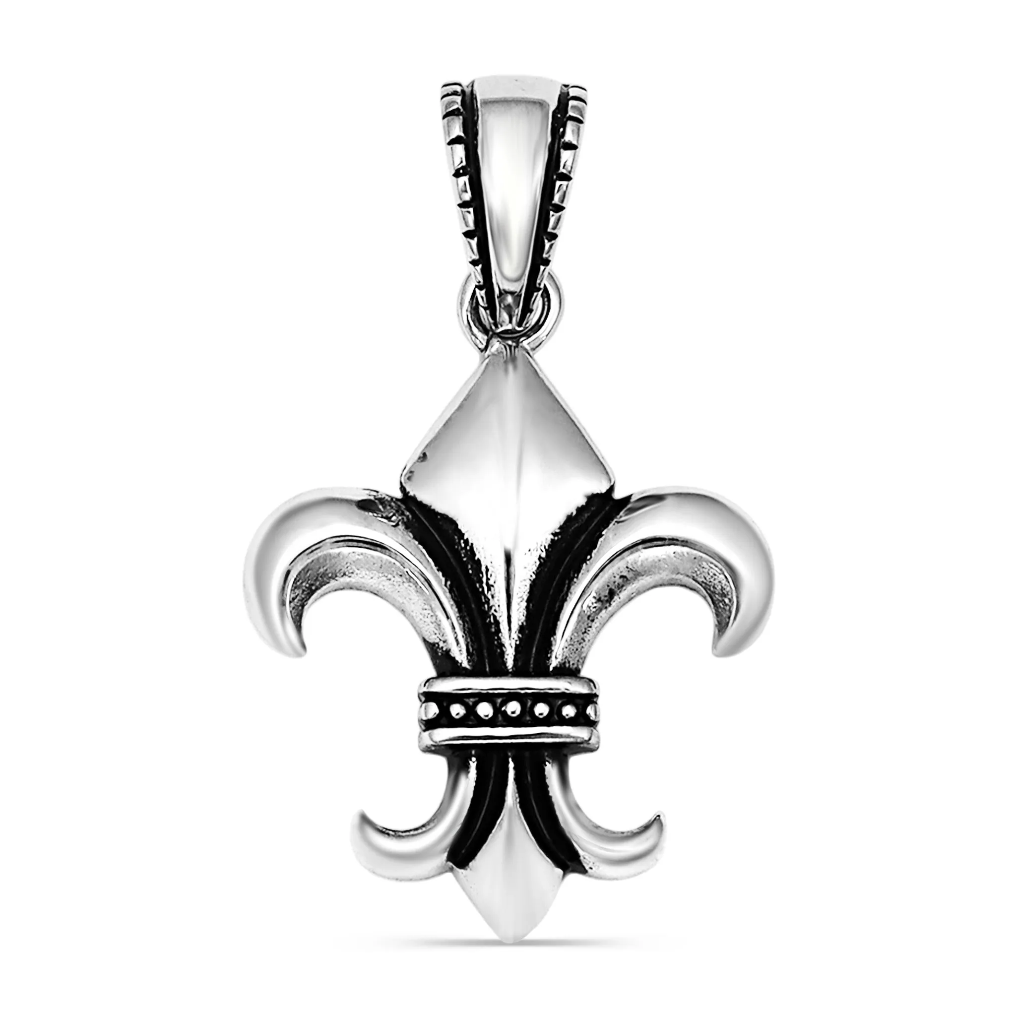 Large Fleur De Lis Stainless Steel Pendant / PDL2016