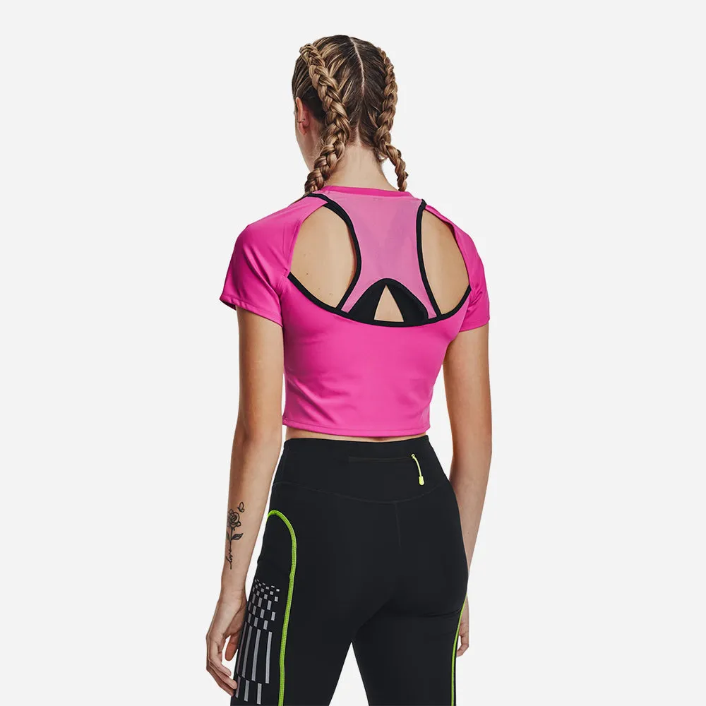 Áo Crop-Top Nữ Under Armour Run Anywhere - Hồng