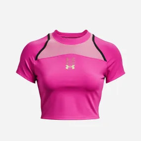 Áo Crop-Top Nữ Under Armour Run Anywhere - Hồng