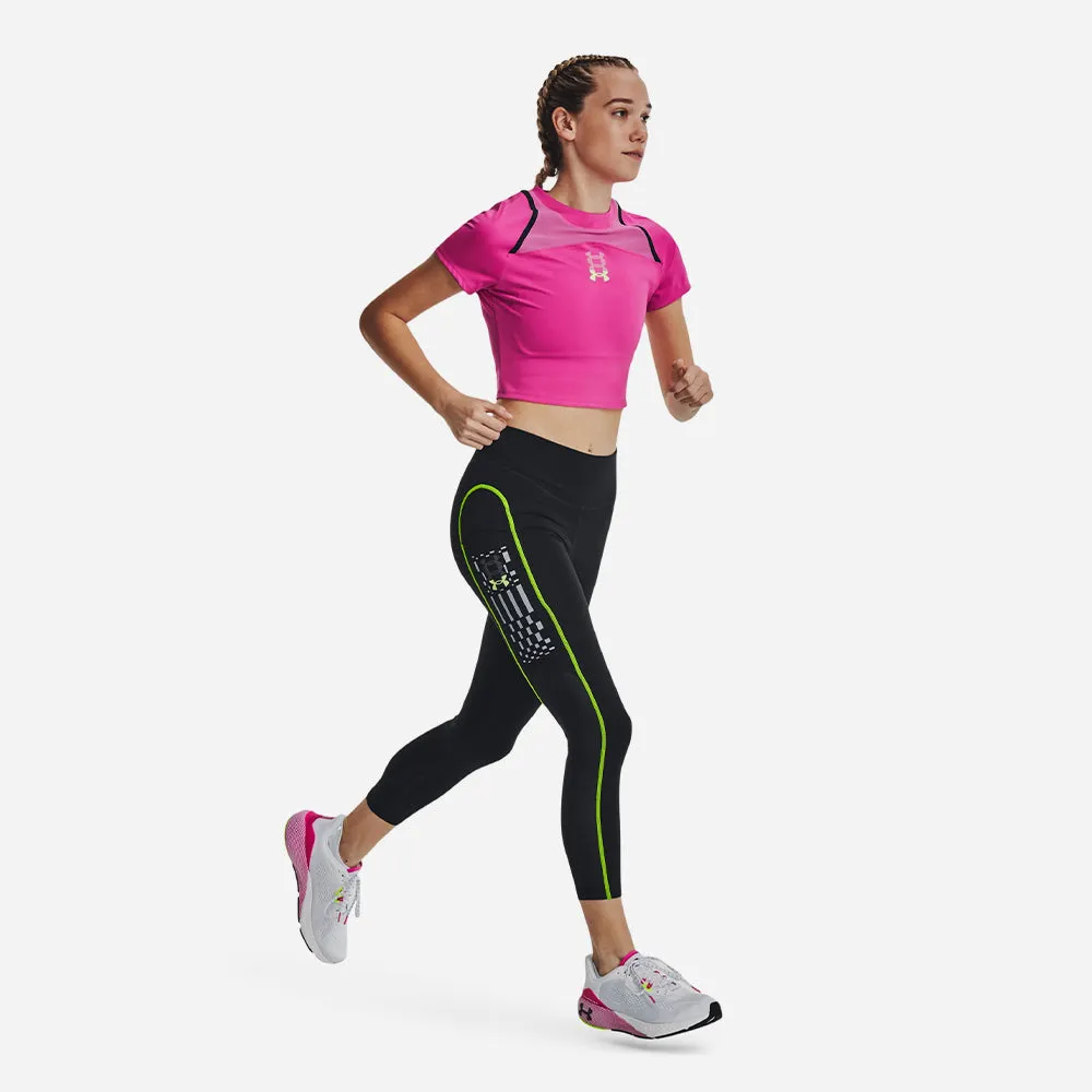 Áo Crop-Top Nữ Under Armour Run Anywhere - Hồng