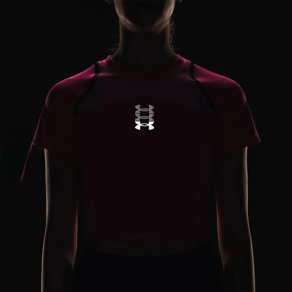 Áo Crop-Top Nữ Under Armour Run Anywhere - Hồng