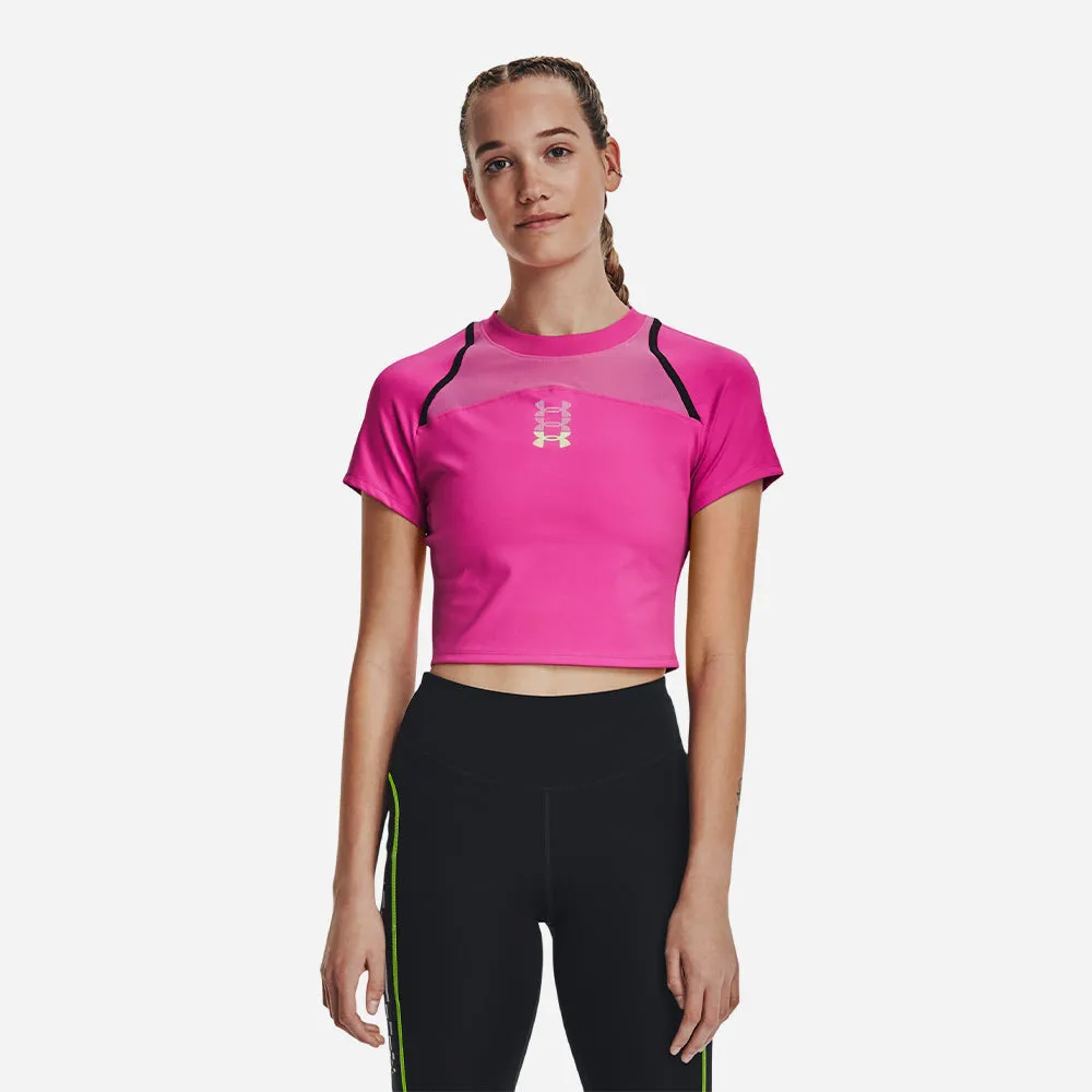 Áo Crop-Top Nữ Under Armour Run Anywhere - Hồng