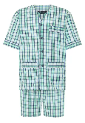 Pijama Hombre Corto Judo Popelín Cuadros - Verde 4904_39