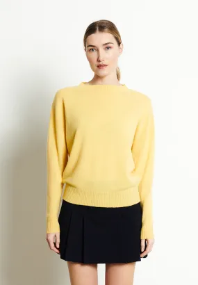 RIA 2 Pull col rond oversize en cachemire jaune