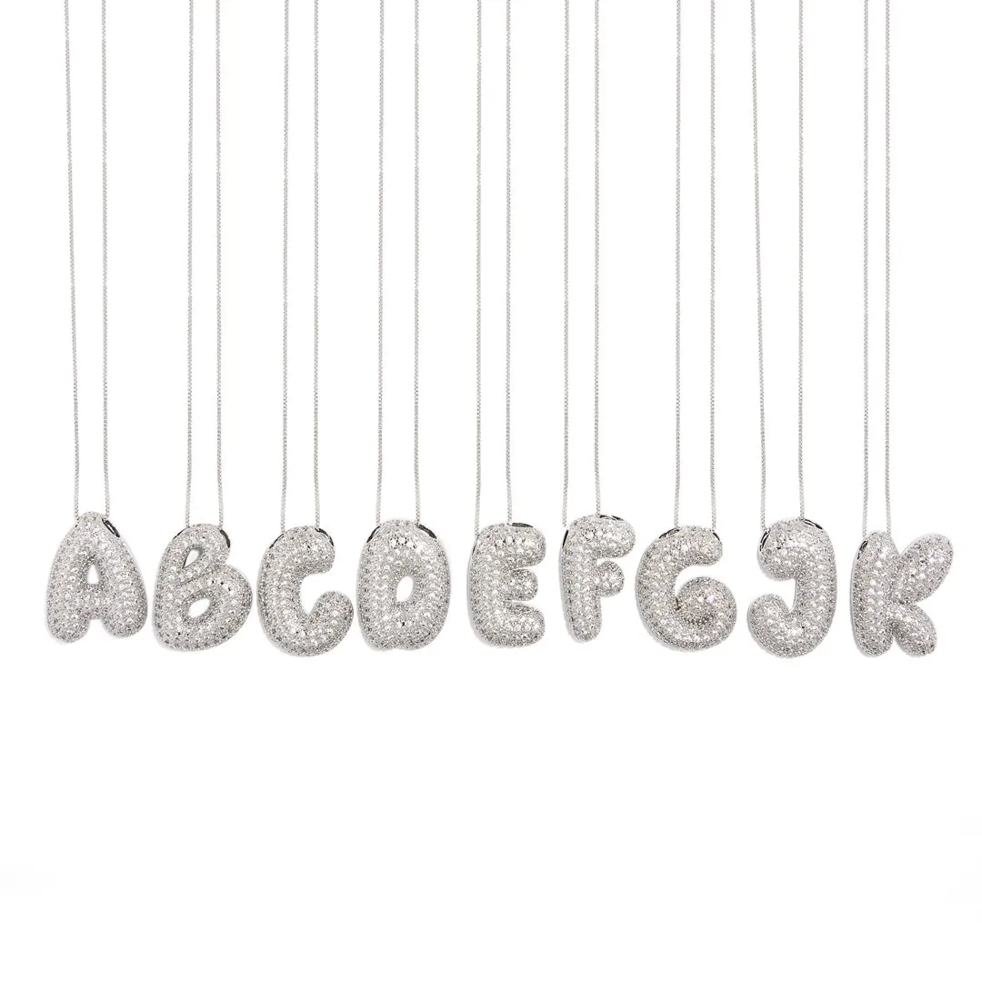 SILVER BALLOON SPARK LETTER NECKLACE