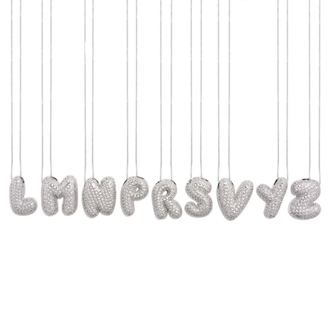 SILVER BALLOON SPARK LETTER NECKLACE