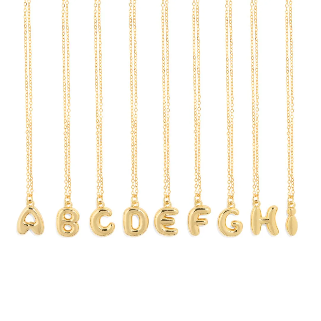 SWEET GOLDEN BALLOON LETTER NECKLACE