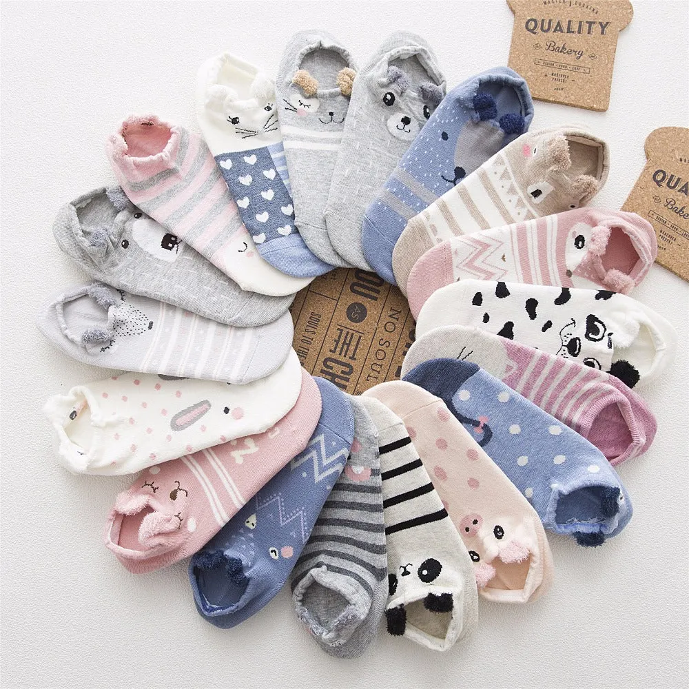 VenusFox Women Casual Soft Animal Cotton Summer Short Socks Boat Socks